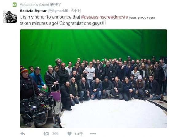 《刺客信条》电影宣布杀青